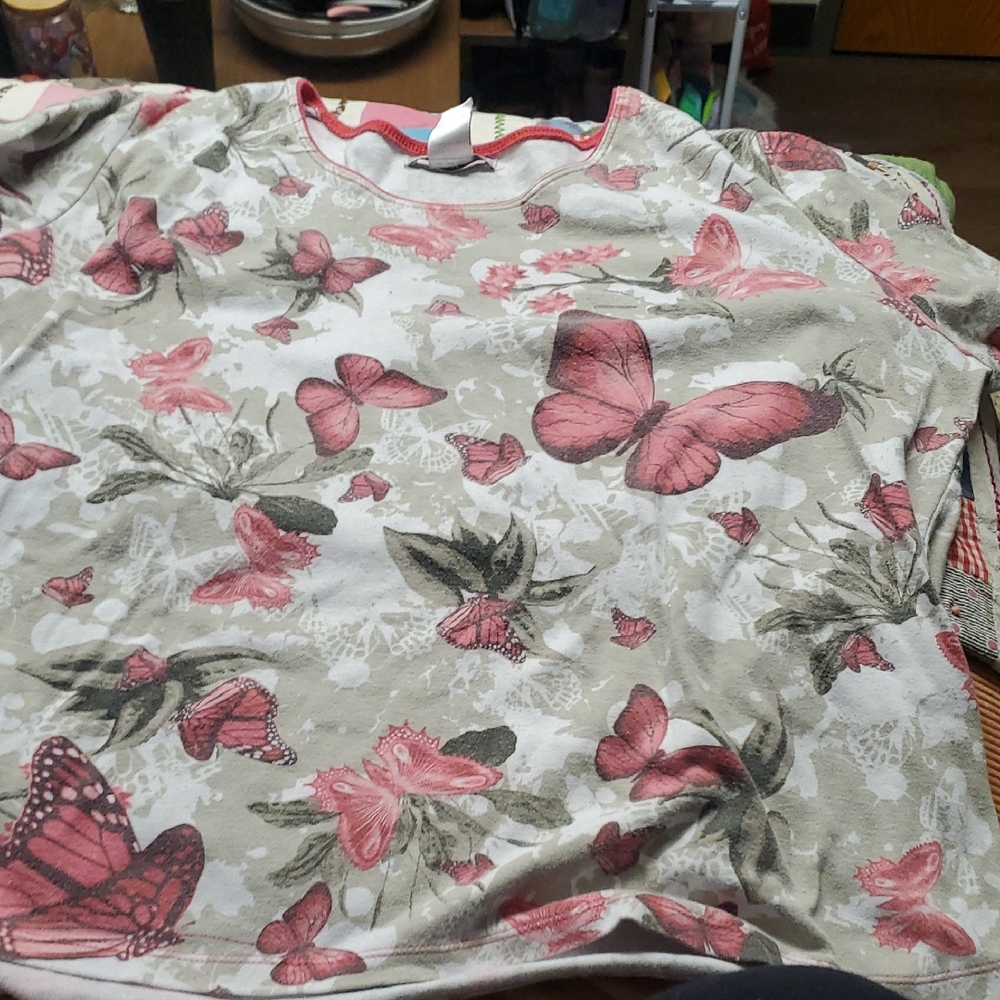 Rebecca Malone Pink and Beige Blouse